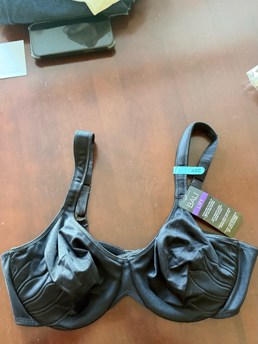 Bali Lift Bra in Black with Subtle Sheen